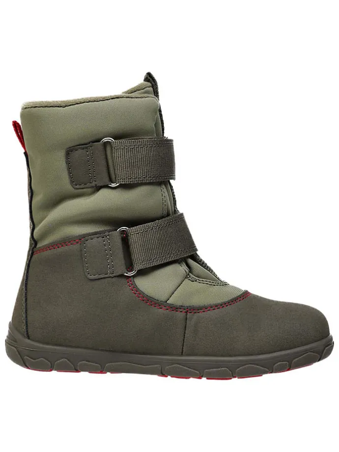 Leren barefootboots kaki