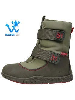 Leren barefootboots kaki