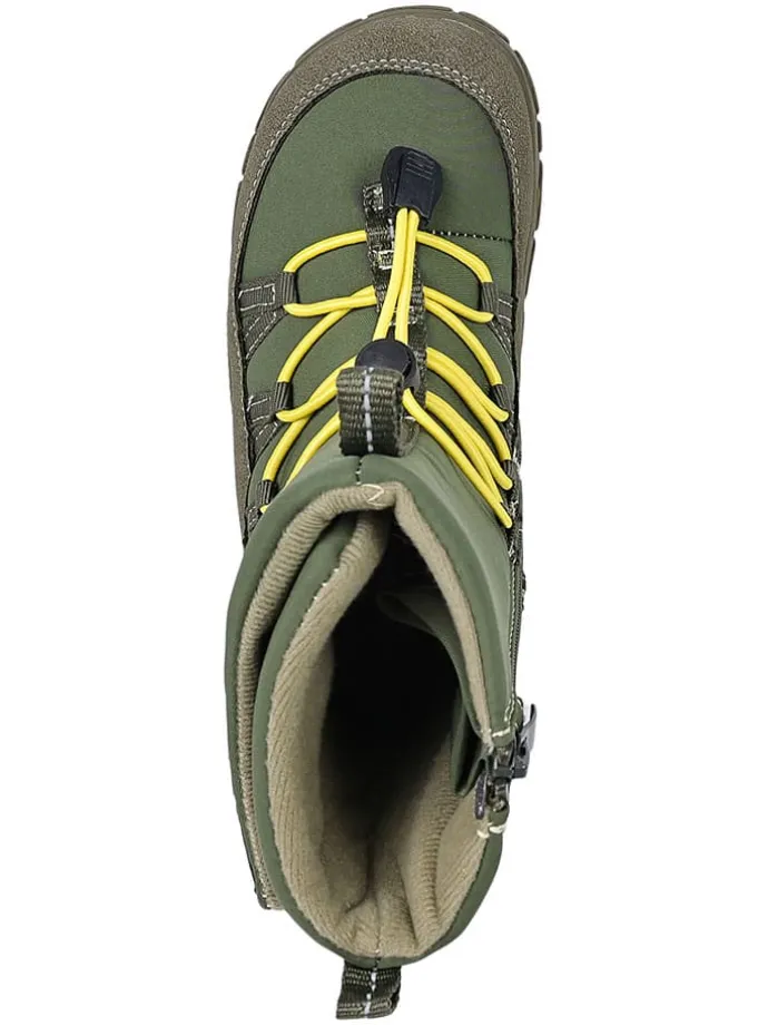 Leren barefootboots kaki