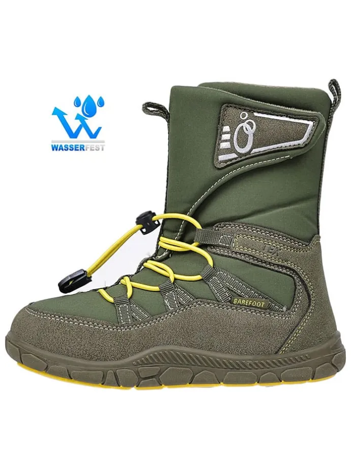 Leren barefootboots kaki