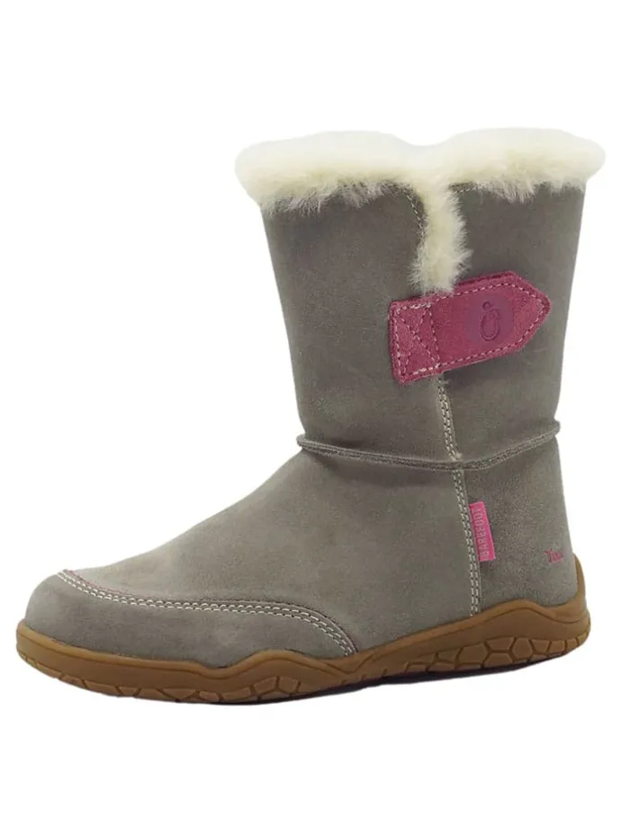 Leren barefootboots lichtbruin/grijs