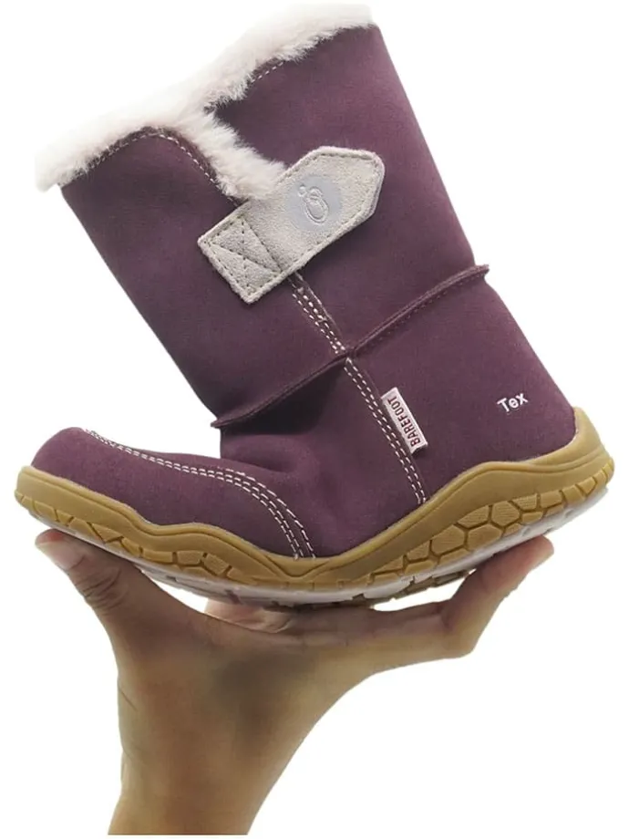 Leren barefootboots paars