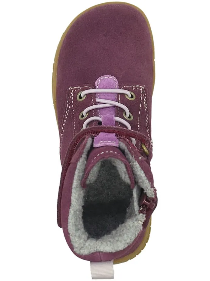 Leren barefootboots paars