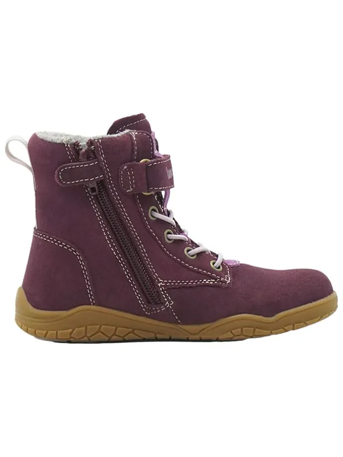Leren barefootboots paars