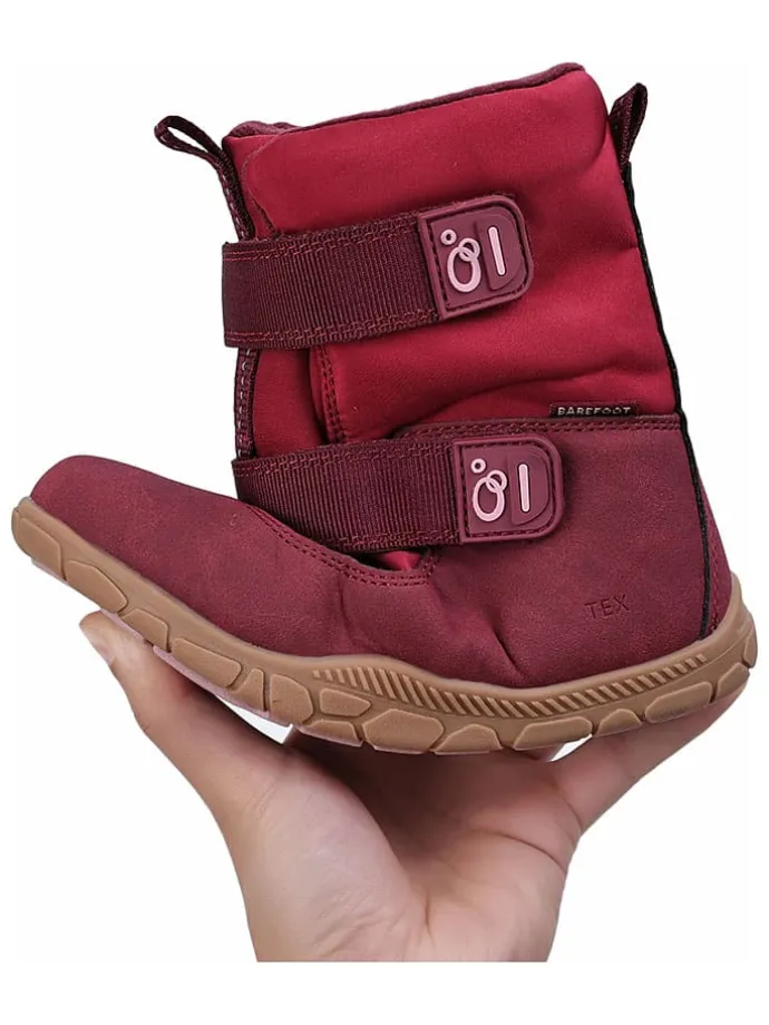 Leren barefootboots rood