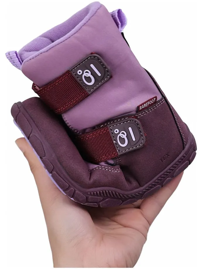 Leren barefootboots rood/paars