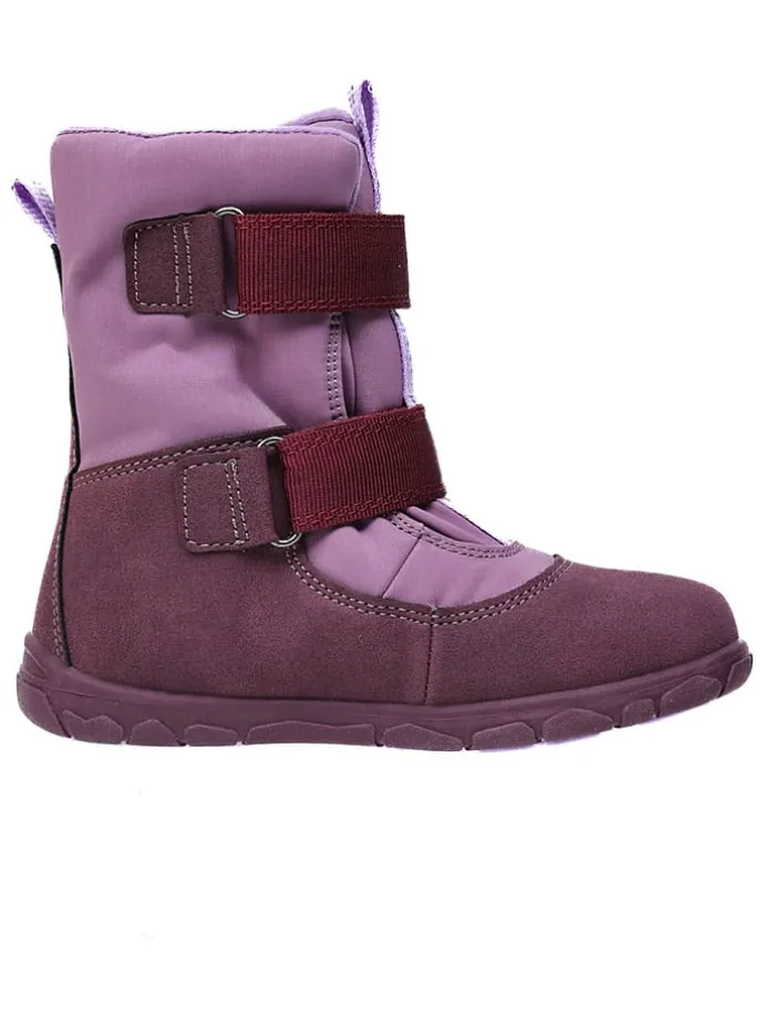 Leren barefootboots rood/paars