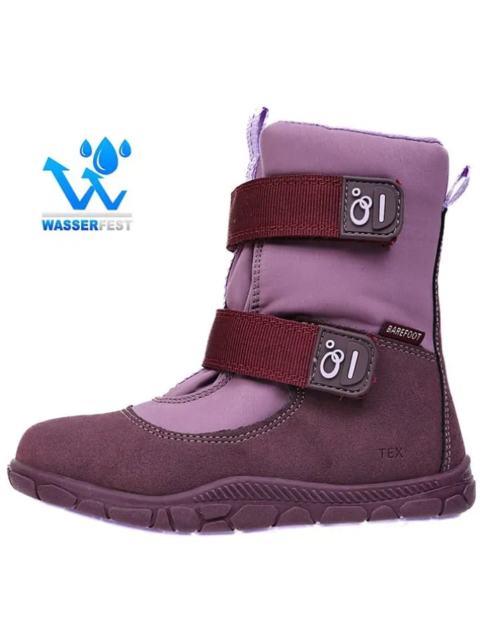 Leren barefootboots rood/paars
