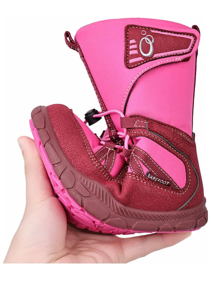 Leren barefootboots roze