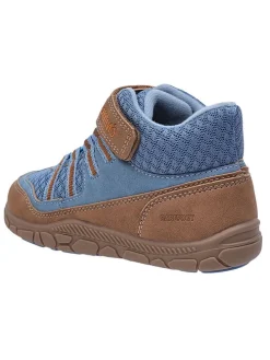 Leren barefootschoenen blauw/lichtbruin