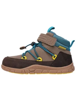 Leren barefootschoenen bruin/blauw