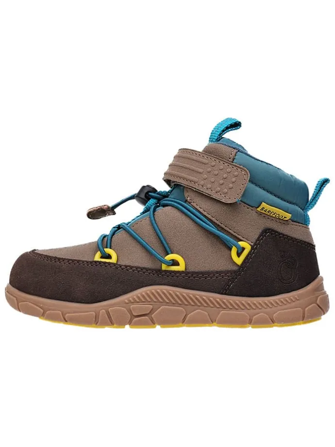 Leren barefootschoenen bruin/blauw