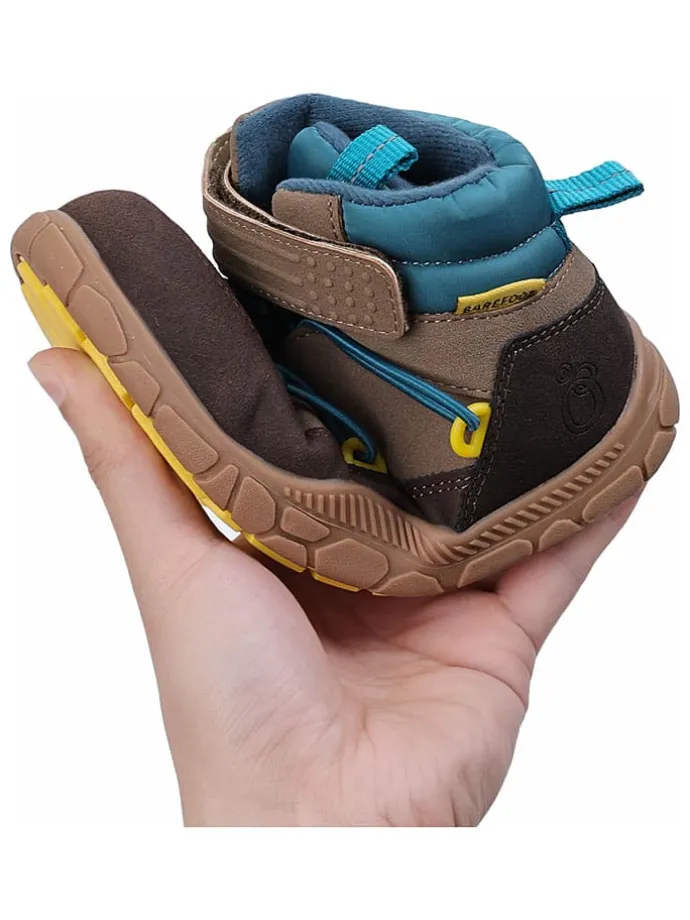 Leren barefootschoenen bruin/blauw