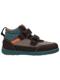 Leren barefootschoenen bruin/blauw