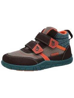 Leren barefootschoenen bruin/blauw