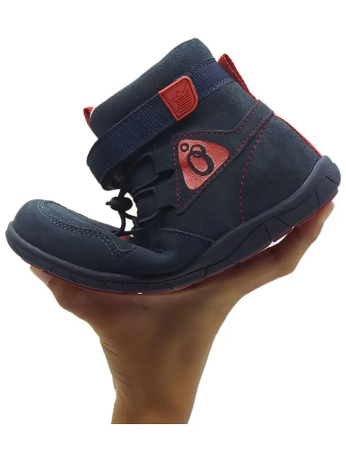 Leren barefootschoenen donkerblauw