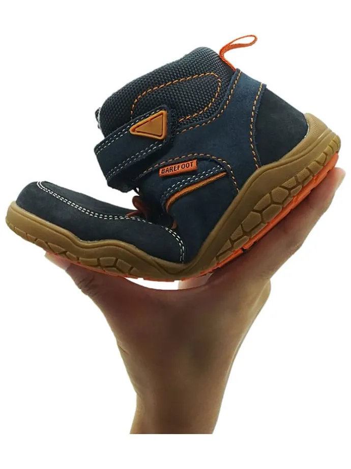 Leren barefootschoenen donkerblauw