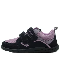 Leren barefootschoenen donkerblauw/lichtroze