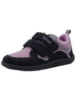 Leren barefootschoenen donkerblauw/lichtroze