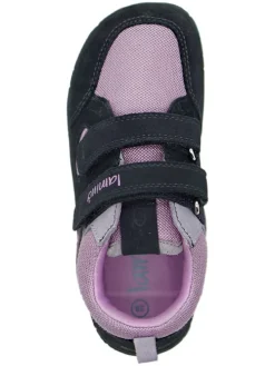Leren barefootschoenen donkerblauw/lichtroze