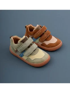 Leren barefootschoenen kaki