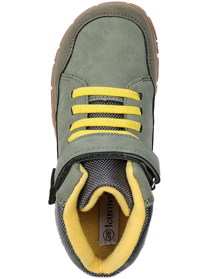 Leren barefootschoenen kaki