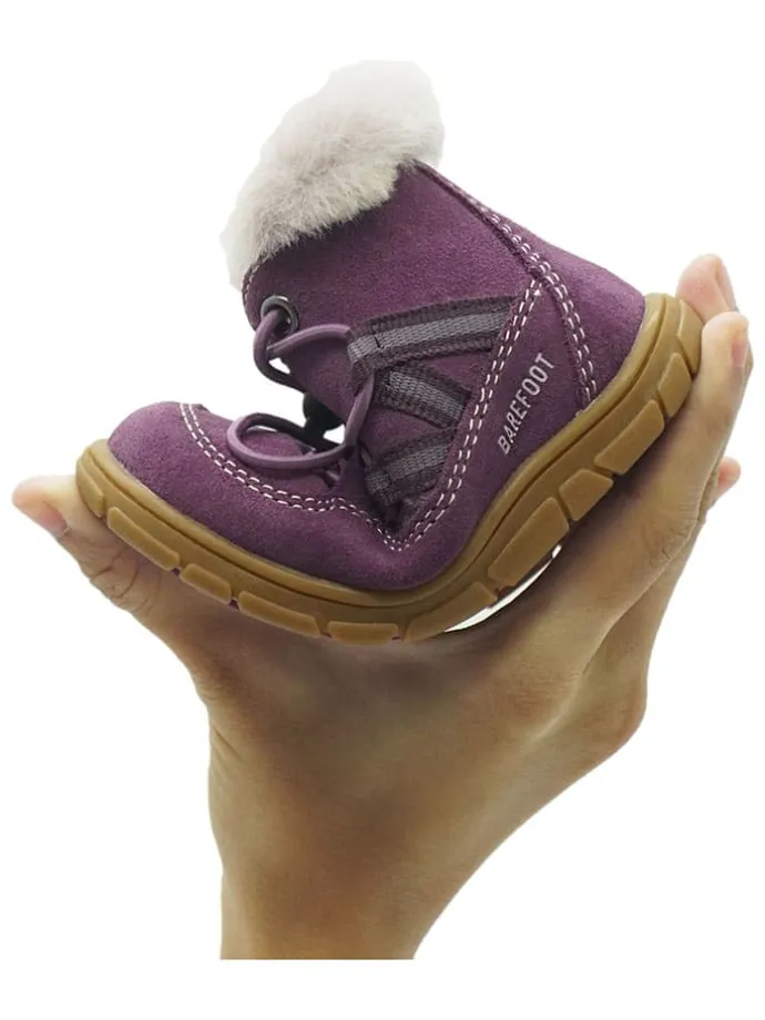 Leren barefootschoenen paars