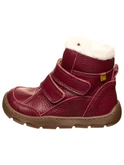 Leren barefootwinterboots donkerrood