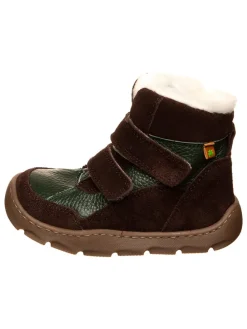 Leren barefootwinterboots groen