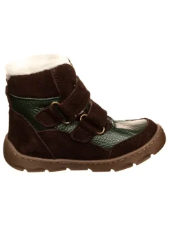 Leren barefootwinterboots groen