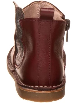 Leren boots donkerbruin/goudkleurig