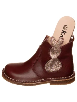 Leren boots donkerbruin/goudkleurig