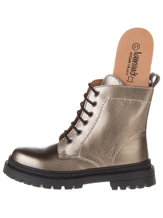 Leren boots goudkleurig
