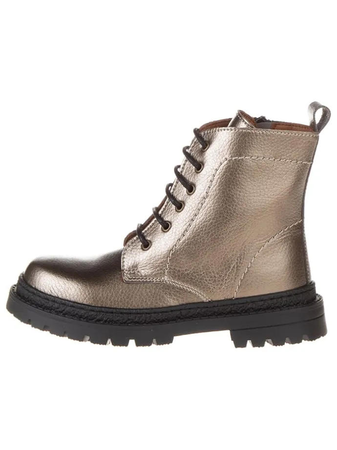 Leren boots goudkleurig