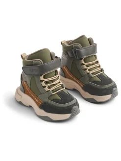 Leren boots kaki