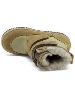 Leren boots kaki