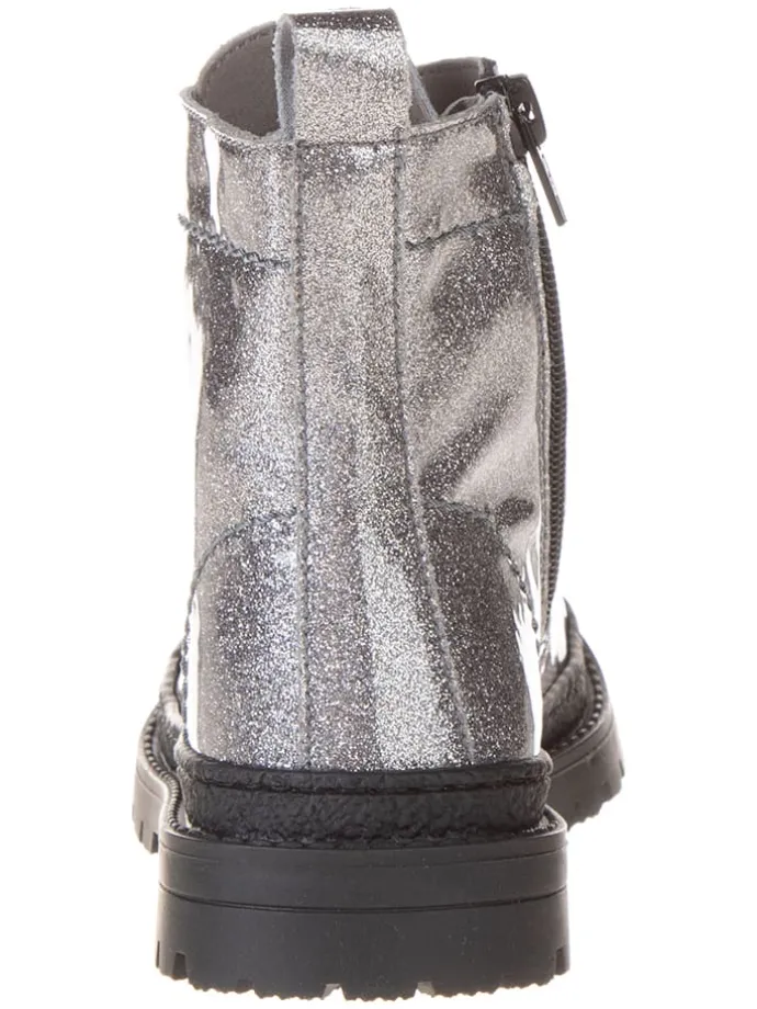 Leren boots zilverkleurig