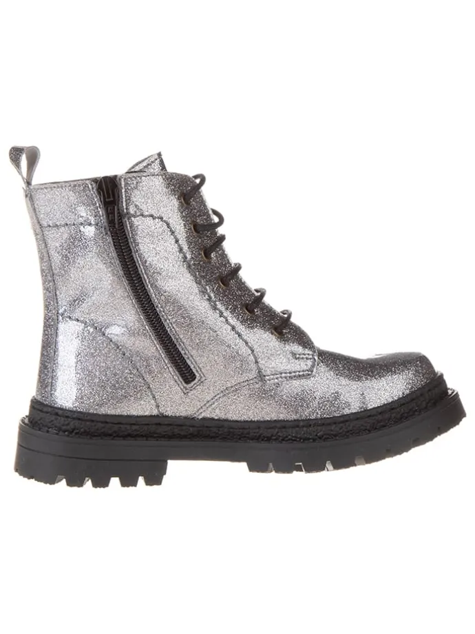 Leren boots zilverkleurig