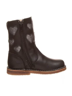Leren boots zwart/zilverkleurig