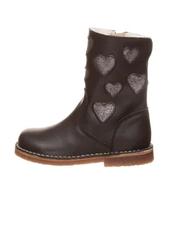 Leren boots zwart/zilverkleurig