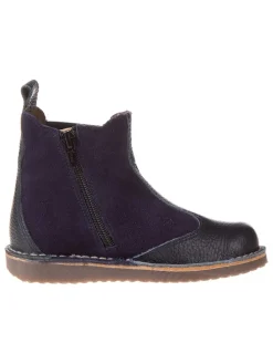 Leren chelseaboots donkerblauw