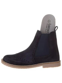 Leren chelseaboots donkerblauw