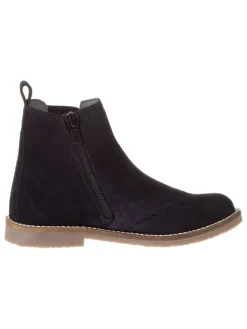 Leren chelseaboots donkerblauw