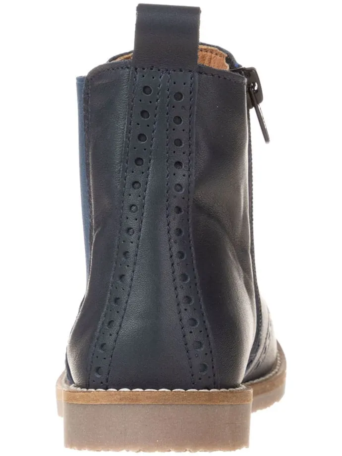 Leren chelseaboots donkerblauw