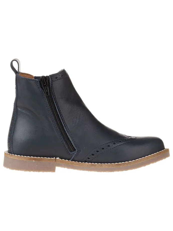 Leren chelseaboots donkerblauw