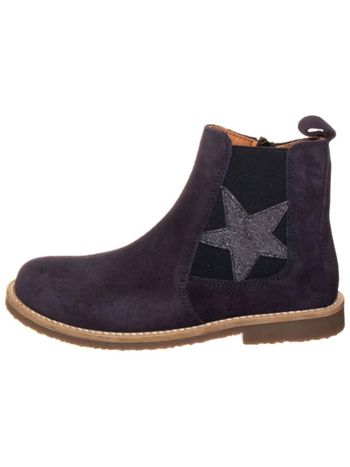 Leren chelseaboots donkerblauw