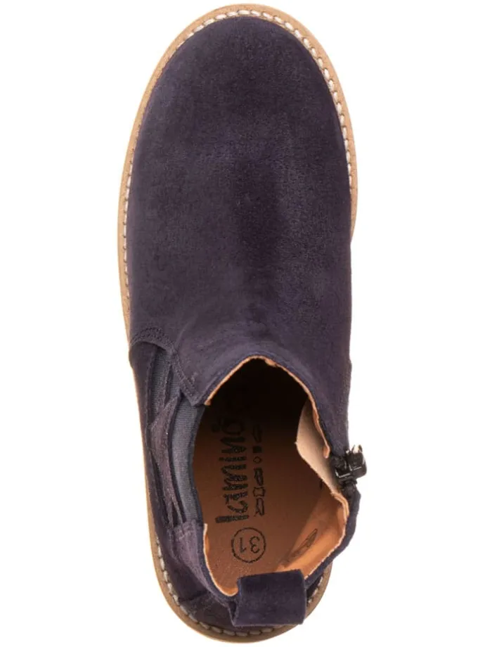 Leren chelseaboots donkerblauw