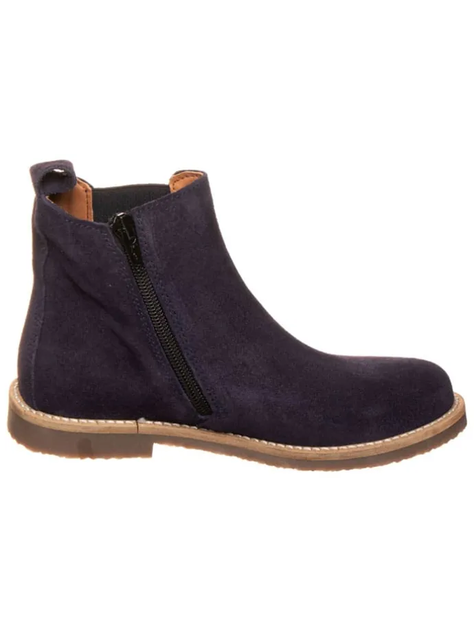 Leren chelseaboots donkerblauw
