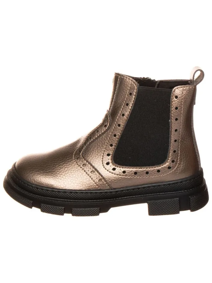 Leren chelseaboots goudkleurig