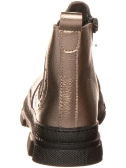 Leren chelseaboots goudkleurig